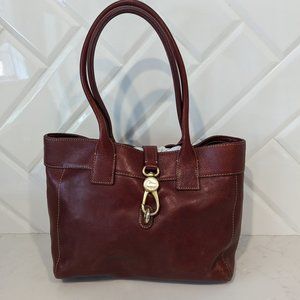 Dooney & Bourke Lg Amelie Tote in Bordeaux Florentine Leather 